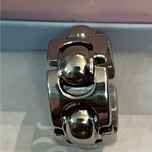 Wide band stainless steel ring